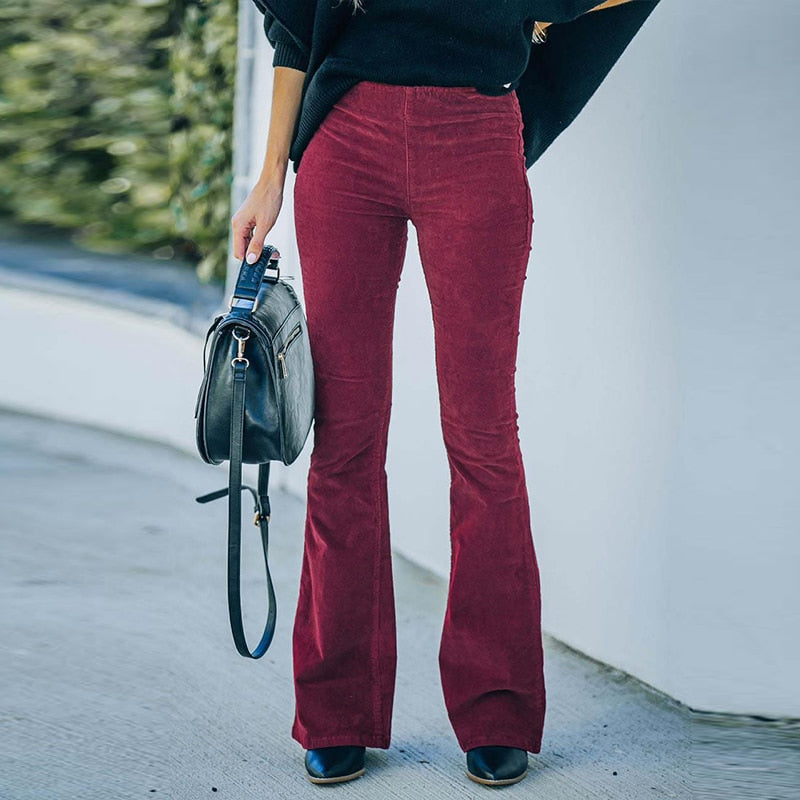 Hermine – Pantalon Long Femme en Velours Côtelé Extensible 6