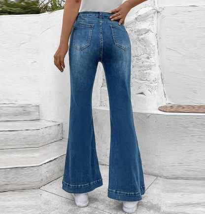  Hildegard - Femmes Jeans évasés Bleu 4