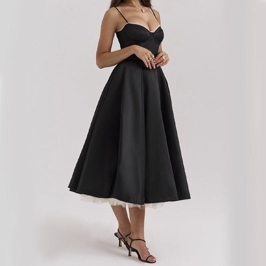 Hinda - Robe d'été pour femme Noir