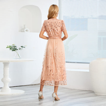 Homa - Robe midi avec paillettes Rose 2