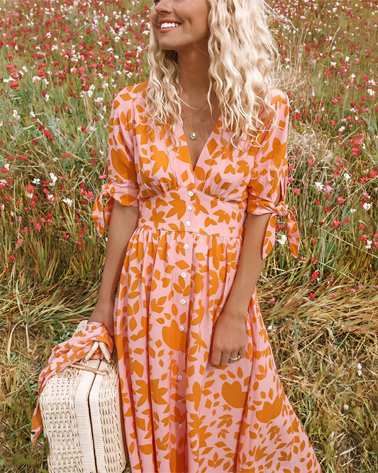 Hortense - Robe orange élégante pour femme L'Orange