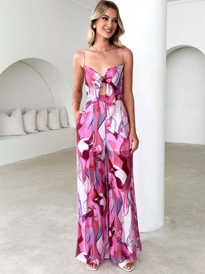 Hortense – Combinaison Fleurie Femme Noeud Papillon Décontractée 8