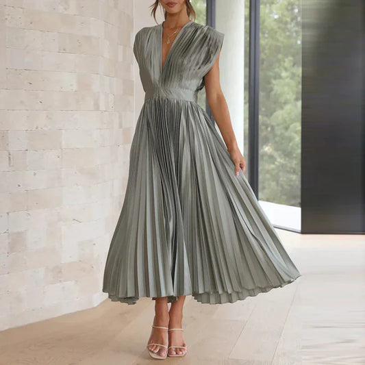 Iléna - Robe femme à volants Gris