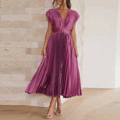 Iléna - Robe femme à volants Lila