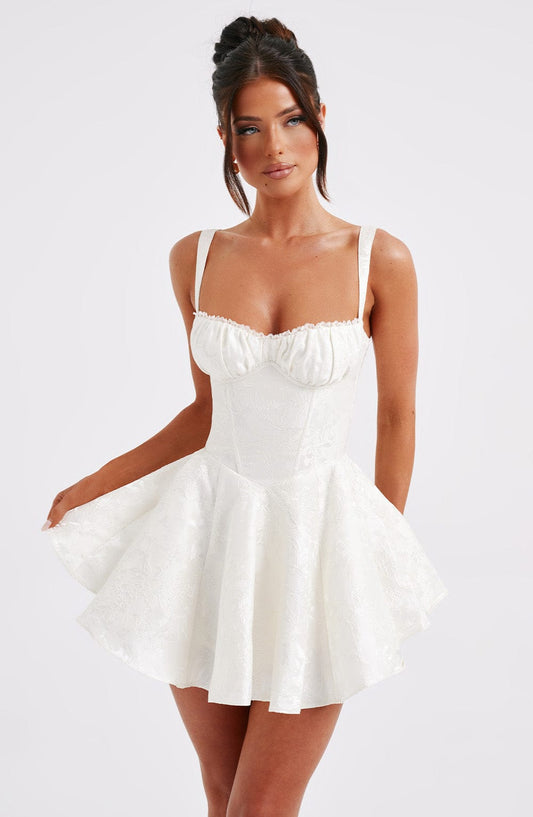 Ilhame - Robe sexy mini chic Blanc