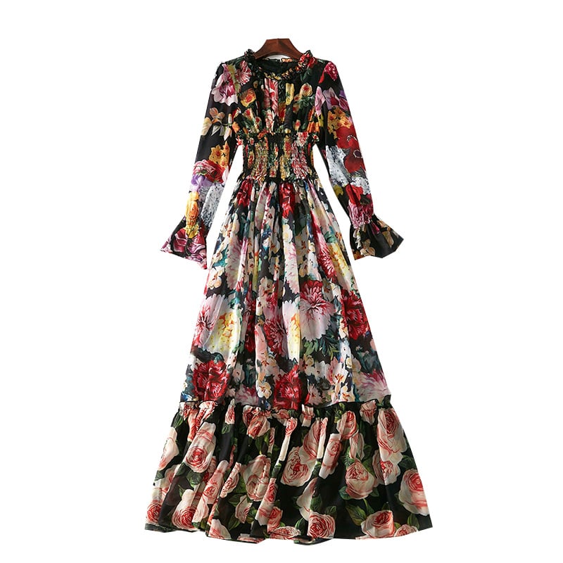 Iliade - Robe maxi imprimée avec motifs floraux Rouge 6