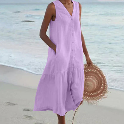 Ilyana - Robe d'été confortable pour femme Lila