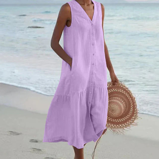 Ilyana - Robe d'été confortable pour femme Lila