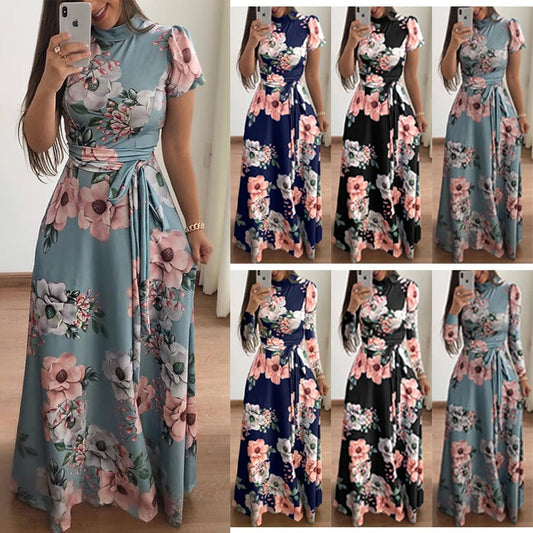 Imelda - Robe mode à manches courtes avec motif floral