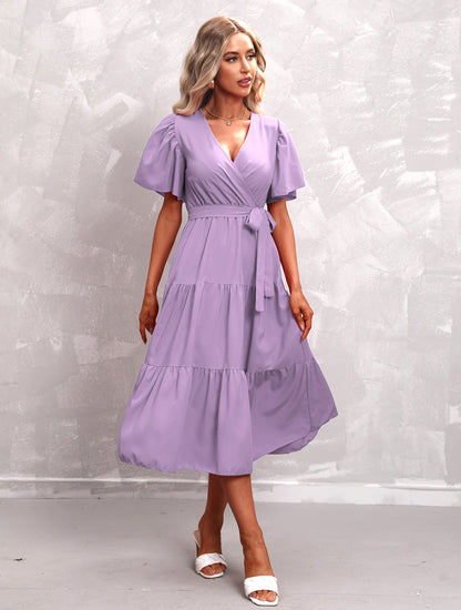 Inès - Robe d'été classique à volants Lila 2