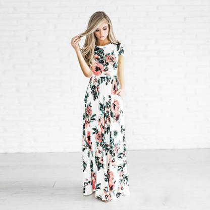 Irelia - Maxi-robe femme à fleurs Blanc