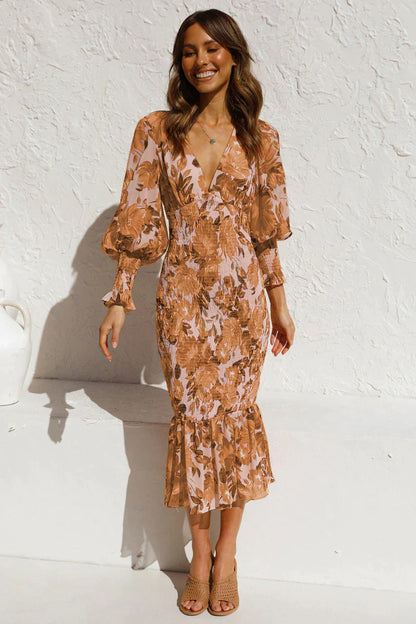 Iria - Robe d'été élégante haut de gamme Gingembre