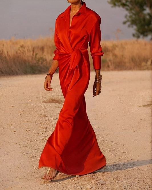 Isel - Robe femme raffinée Rouge