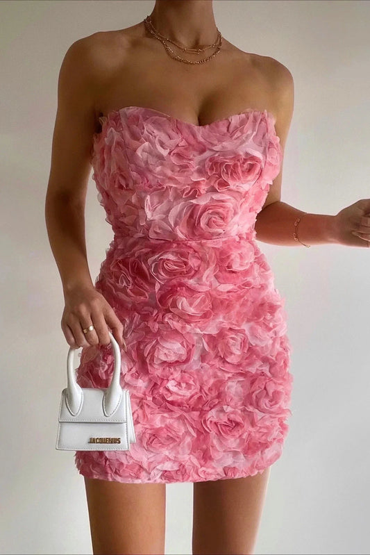 Ivana - Robe sans bretelles pour femme Rose