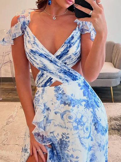 Ivana – Robe Longue Fleurie Dos Nu Soirée Élégante 7