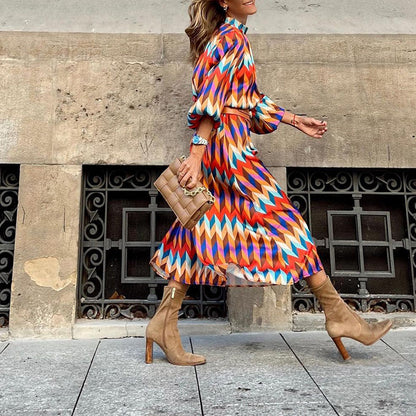 Iwanaëlle - Robe midi imprimée formelle Multicolore