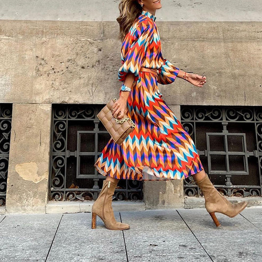 Iwanaëlle - Robe midi imprimée formelle Multicolore