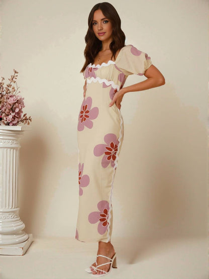 Joséphine – Robe Longue Fleurie Lin Élégante Été Femme 4