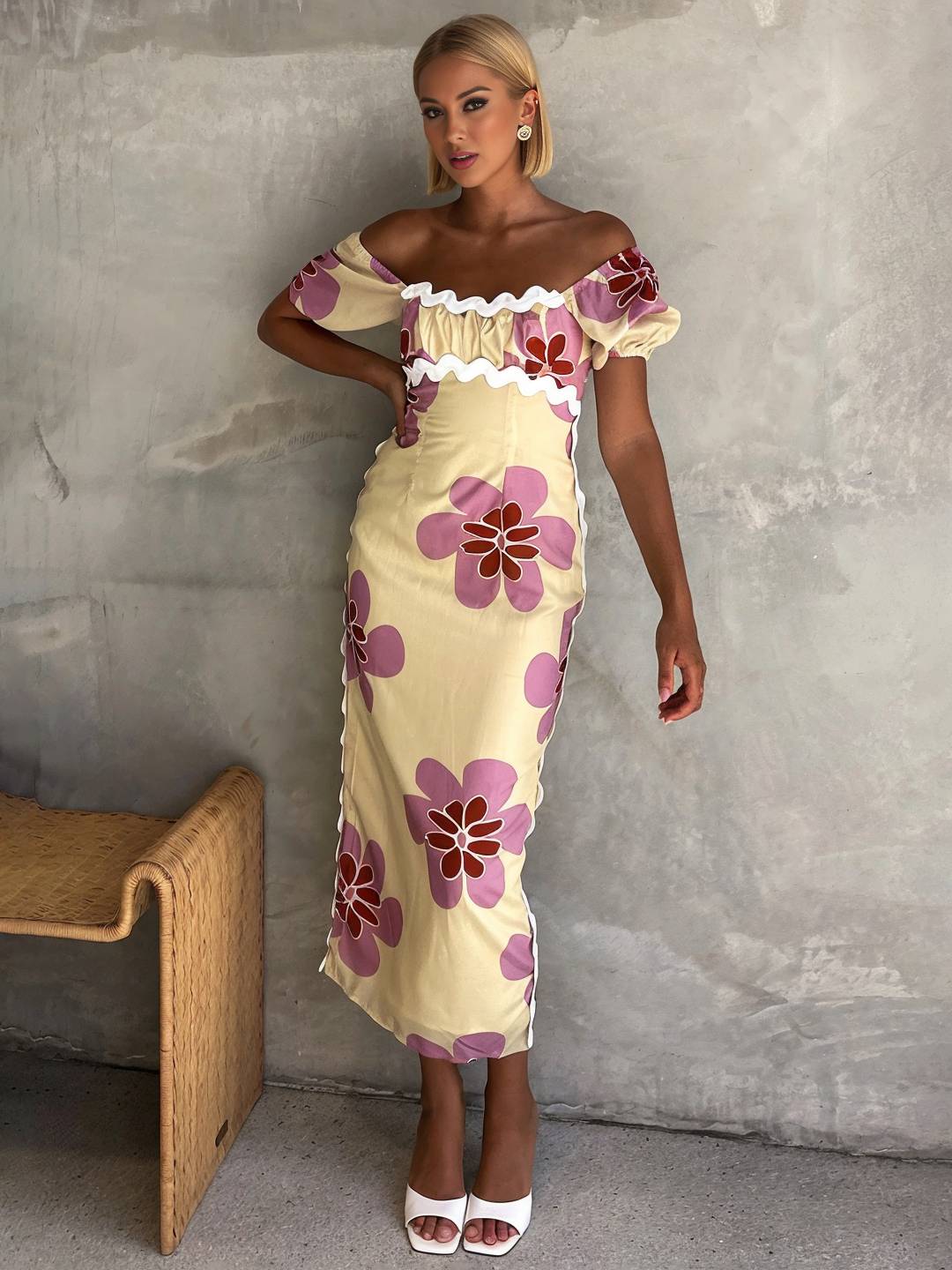 Joséphine – Robe Longue Fleurie Lin Élégante Été Femme 6