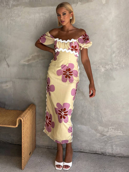 Joséphine – Robe Longue Fleurie Lin Élégante Été Femme 6
