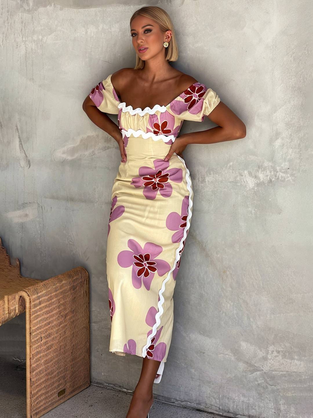 Joséphine – Robe Longue Fleurie Lin Élégante Été Femme 7