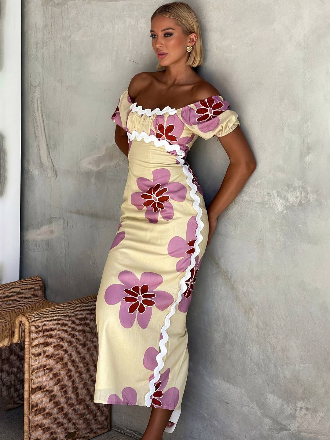 Joséphine – Robe Longue Fleurie Lin Élégante Été Femme 9