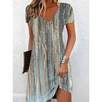 Josette - robe de cocktail beige scintillante Gris