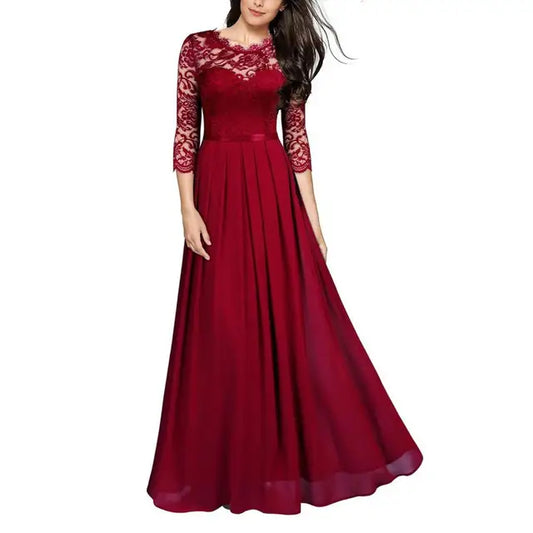 Judith - Robe de soirée élégance rubis Rouge vin