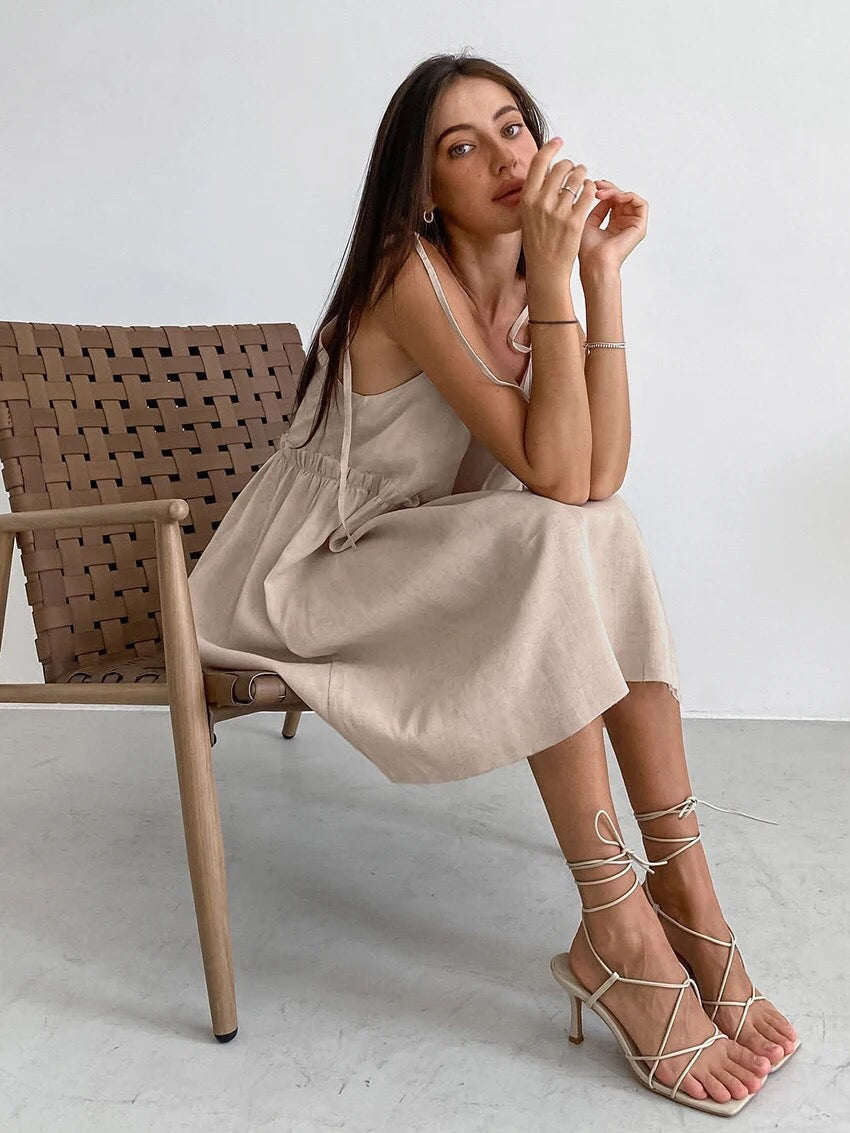 Juliane - Mini robe d'été à volants dégradés Kaki 2