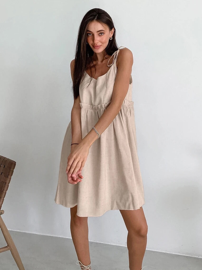 Juliane - Mini robe d'été à volants dégradés Kaki 5