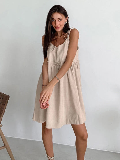 Juliane - Mini robe d'été à volants dégradés Kaki 5