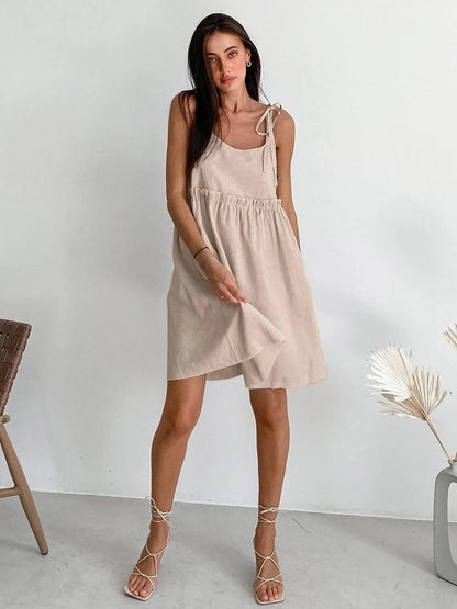Juliane - Mini robe d'été à volants dégradés Kaki 6