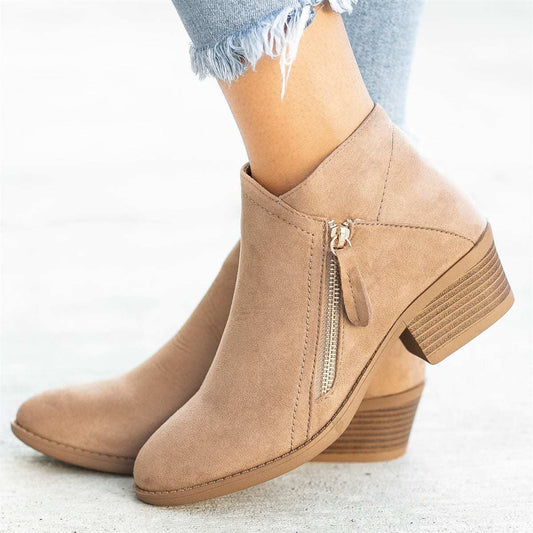 Kahina - Bottines chics en coton respirant pour femmes Kaki