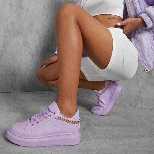 Kattia - Baskets basses avec chaîne pour femmes Lila