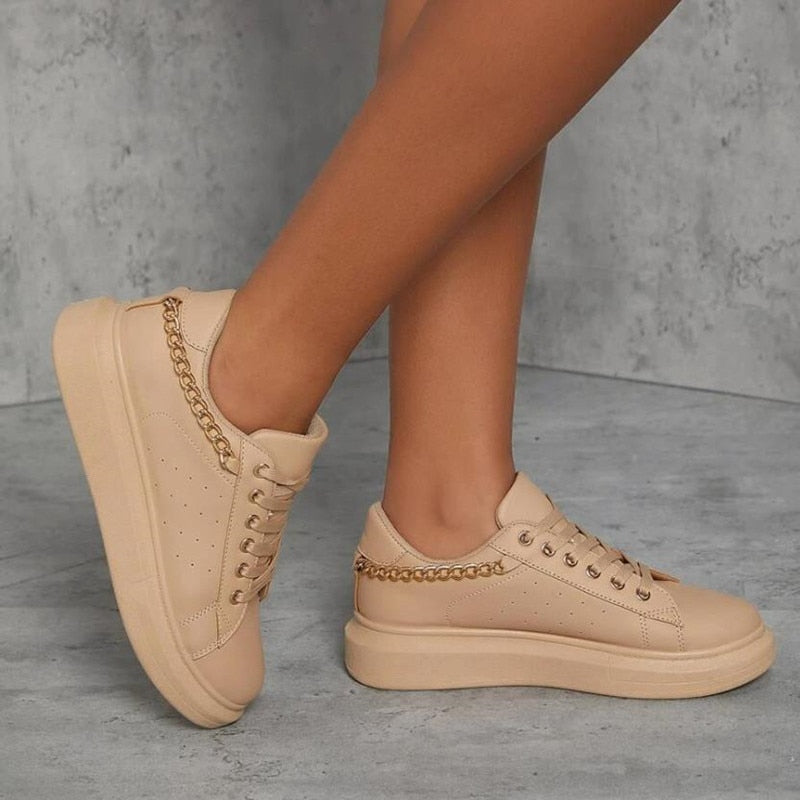 Kattia - Baskets basses avec chaîne pour femmes Marron 2