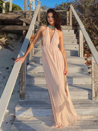 Kelly – Robe Longue Dos Nu Sans Manches Mariage Soirée 1