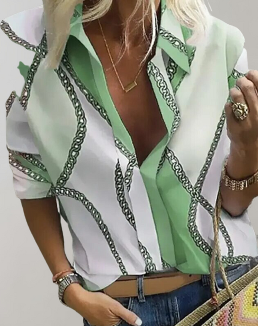 Keny - Blouse de loisir à manches longues pour femmes Vert
