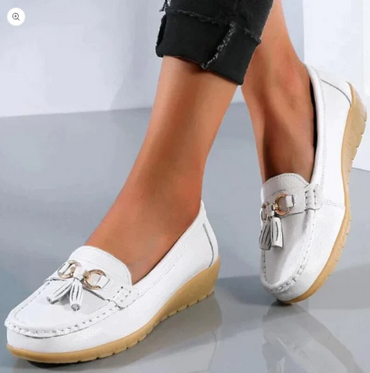 Koralie - Chaussures orthopédiques en cuir Blanc