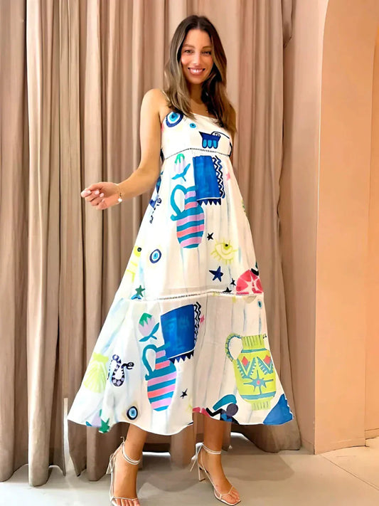Lénora - Robe Midi Sans Bretelles pour Femmes Blanc