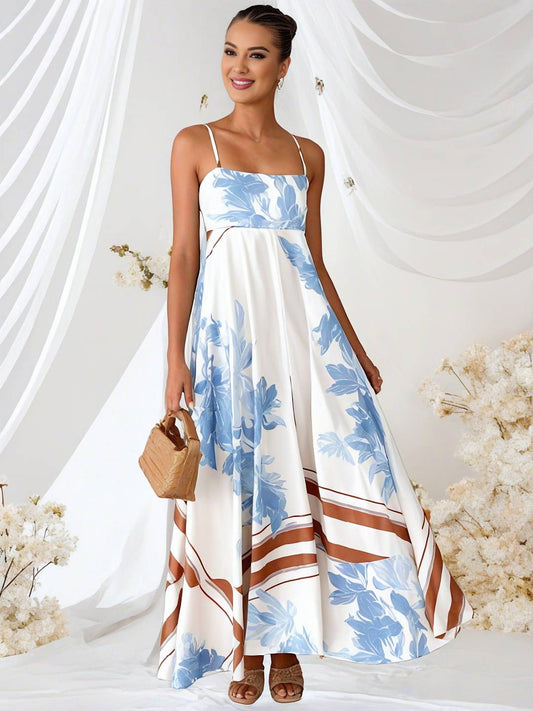 Léonie – Robe Longue Fleurie Dos Nu Bohème Plage 1