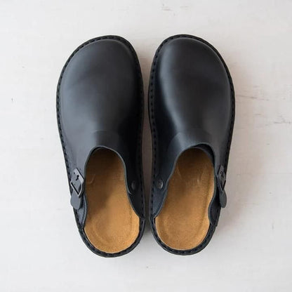 Lary - Pantoufles orthopédiques en cuir Noir