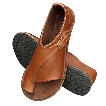 Lorraine - Sandales plates à boucle Marron 