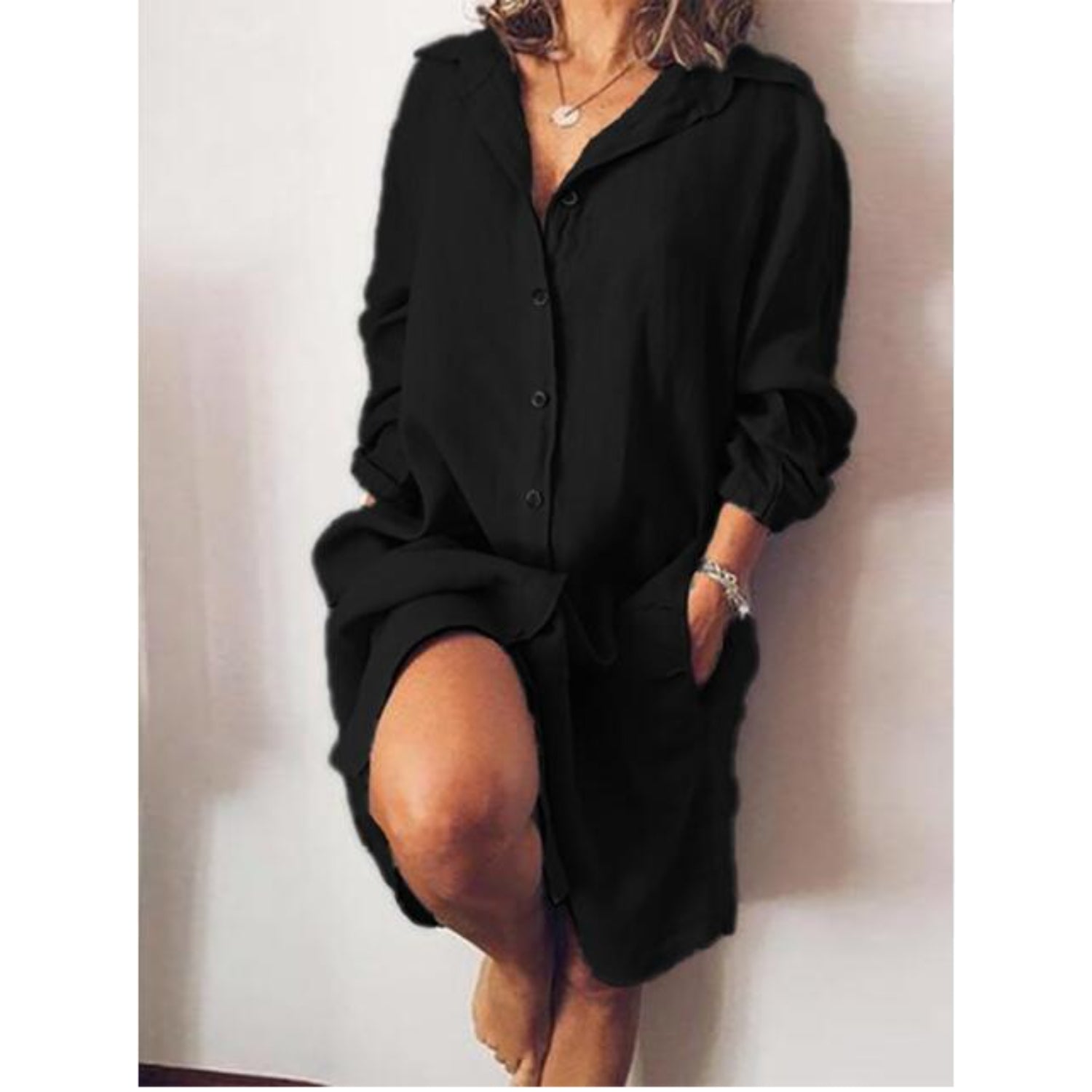 Lory - Blouse Estivale En Lin Avec Coupe Fluide Noir