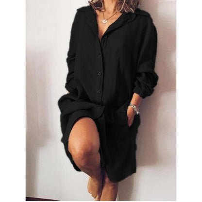 Lory - Blouse Estivale En Lin Avec Coupe Fluide Noir