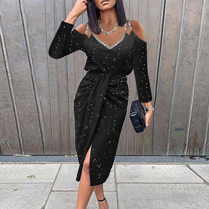 Louise - Robe de mode à imprimé floral Noir 4