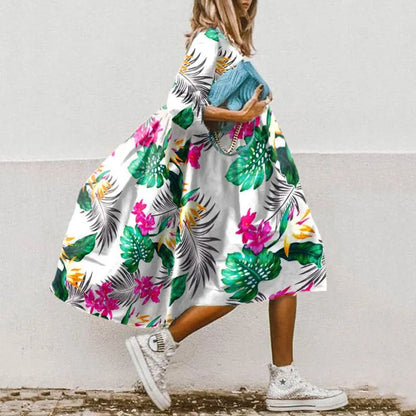 Lucie - Robe d'été large et Couleurée Vert