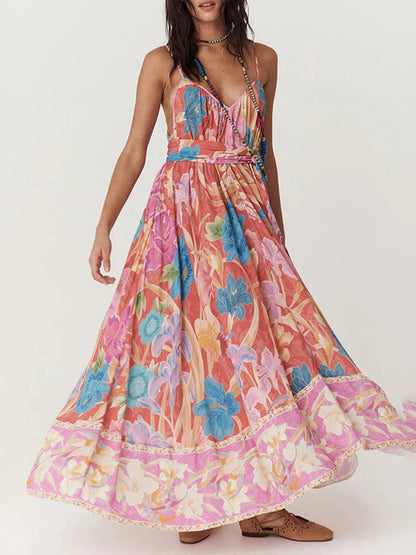 Lydie – Robe Longue Fleurie Hawaïenne Décontractée Sans Manches 6