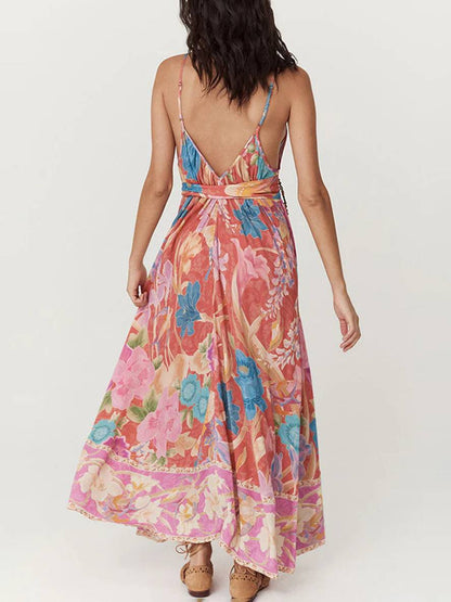 Lydie – Robe Longue Fleurie Hawaïenne Décontractée Sans Manches 7