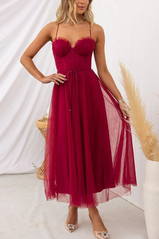 Verena - Une robe maxi de conte de fées Rouge vin