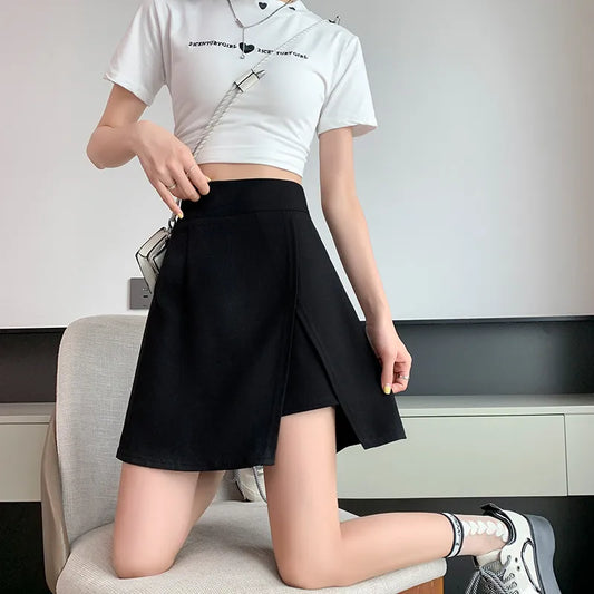Élina – Jupe Mini Femme Portefeuille Asymétrique Moderne 1